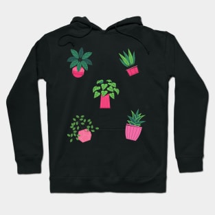 green leaf print indoor plants Hoodie